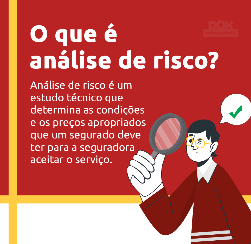 Arte sobre o que é análise de risco I Corretora de seguros I DOK Despachante. 