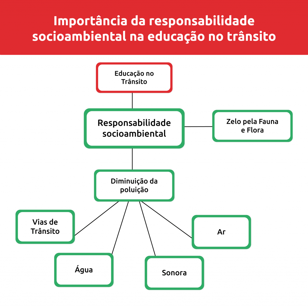 Infográfico retratando a importância da responsabilidade socioambiental na educação no trânsito | DOK Despachante