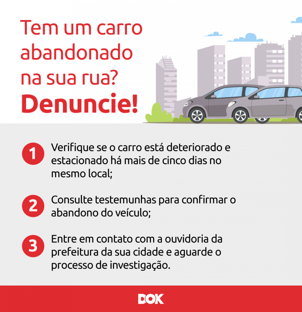 Infográfico sobre como denunciar carro abandonado | DOK Despachante